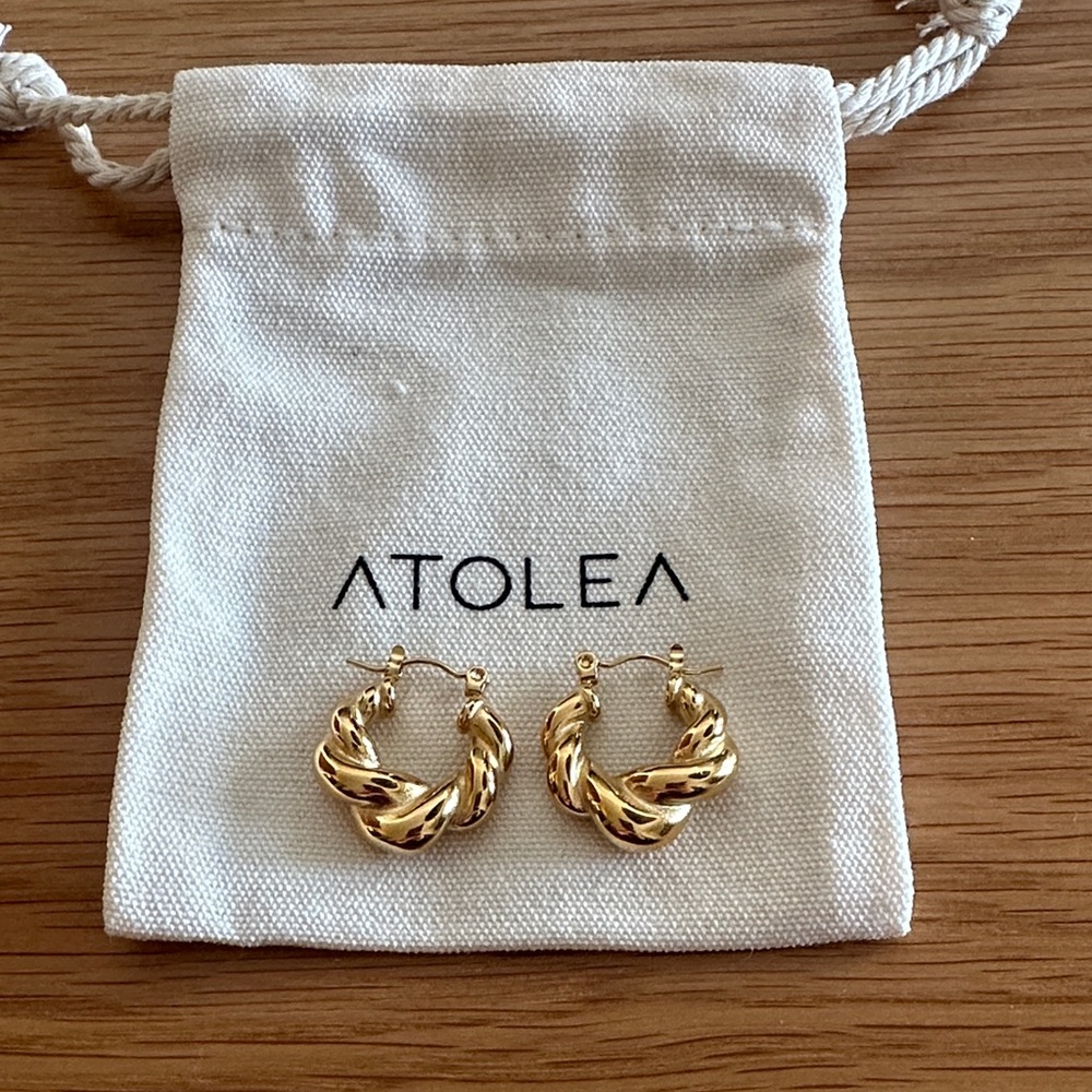 ATOLÉA Twisted Gold Hoop Earrings